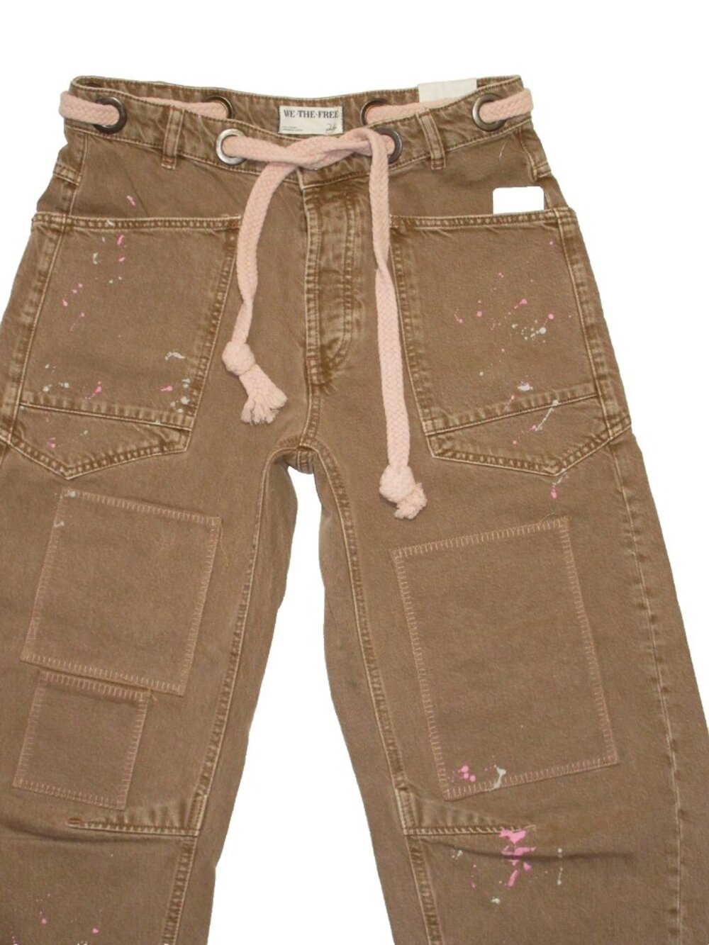 We The Free Brown Patchwork Utility Jeans - Picture 7 of 12